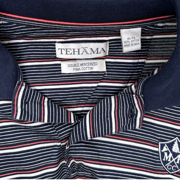 Tehama Shirt Mens Large Golf Polo Maedia Heights Golf Club - Picture 6 of 6